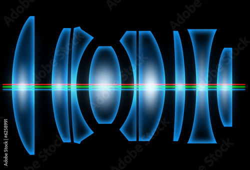 The optical scheme of a camera lens photo