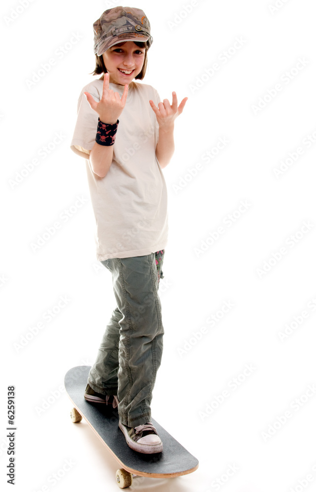 Fototapeta premium Girl on a skateboard