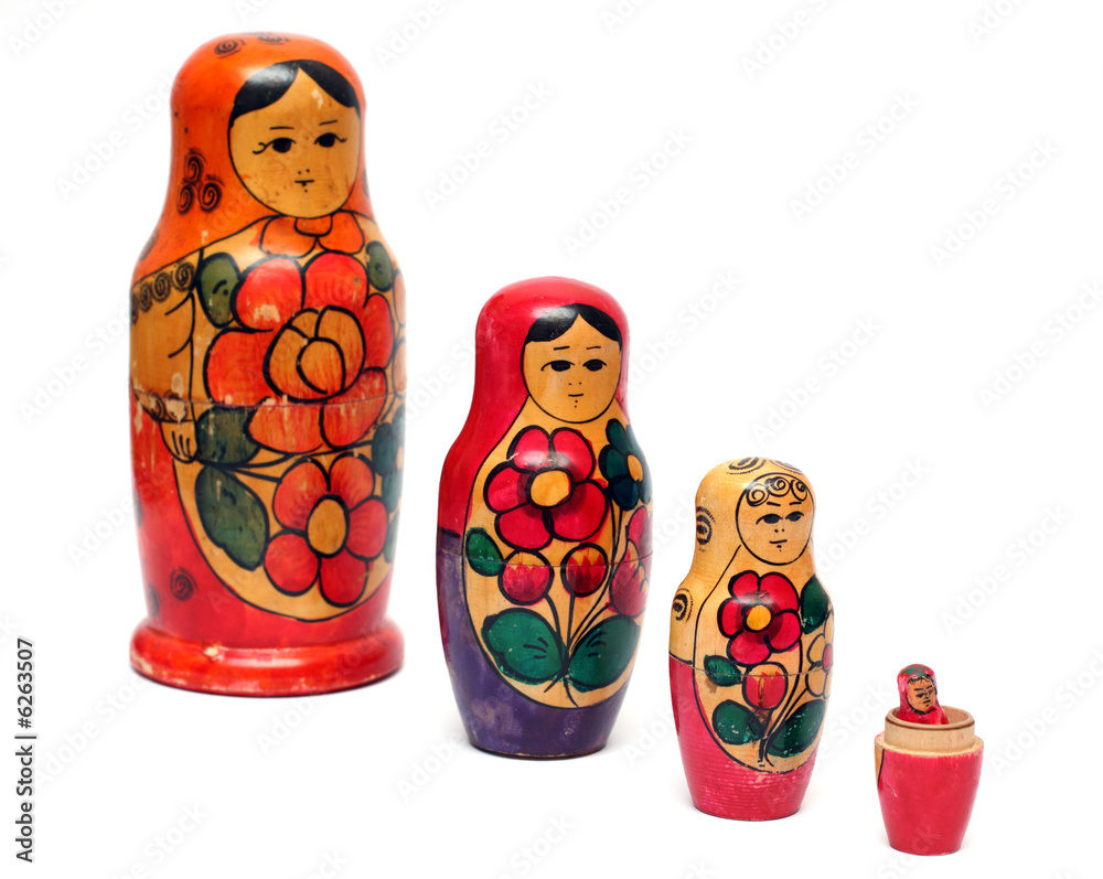 russian wooden dolls row - russian wooden dolls row -