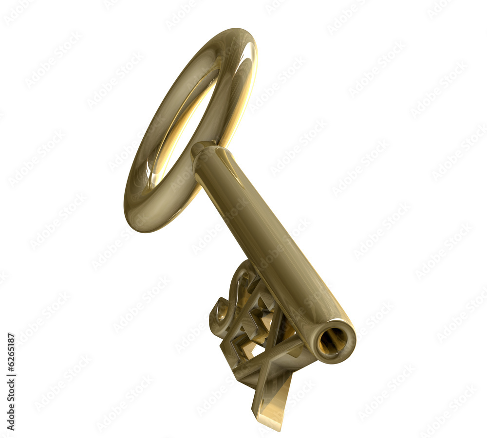 key in gold with sex text (3d)