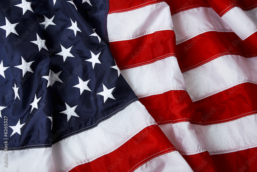 Naklejka premium American flag background - shot and lit in studio