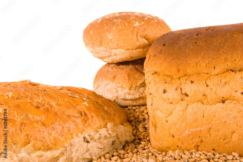 Loaves, Rolls and Wheat Grains