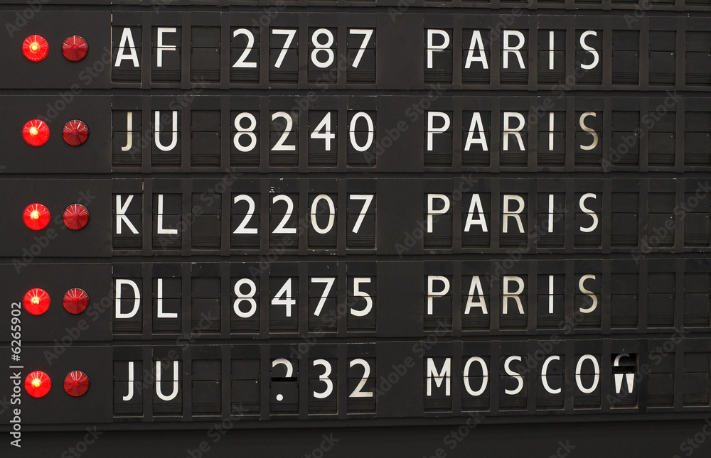 Airport departures and arrivals. Paris concept Airport departures and arrivals. Paris concept