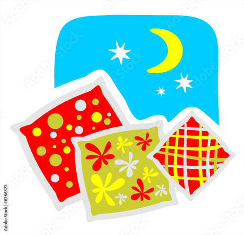 three ornate pillows