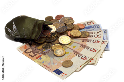Foto money on white background