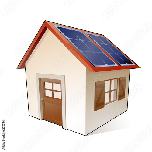 Maison avec panneaux solaires