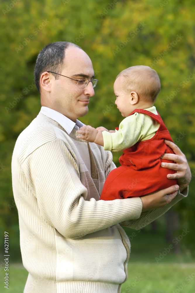 Fototapeta premium father and son outdoor portrait