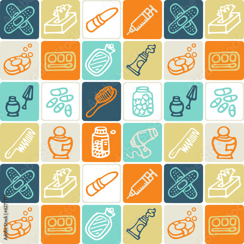 hygiène et santé - motif damier