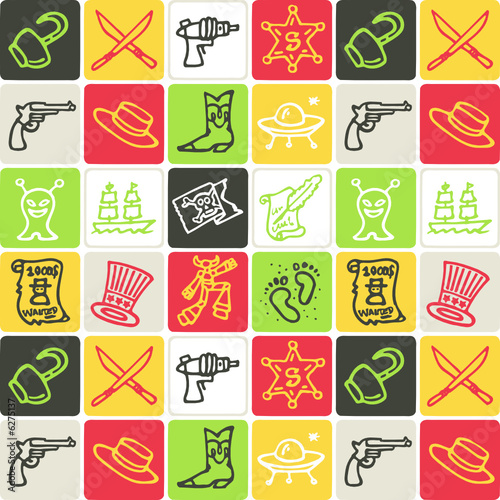 aventures - motif damier