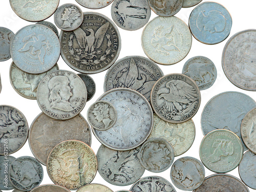 Coins isolated on white background