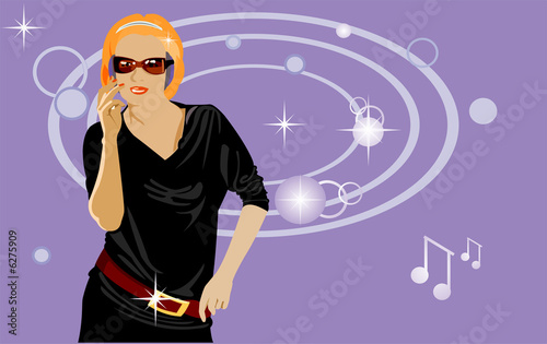 vector image of party dancer. may be use for party cards photo