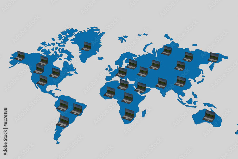 Global network the Internet. 3D image. Global network the Internet. 3D image.