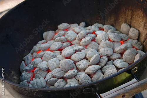Hot coals ready for a summer cookout