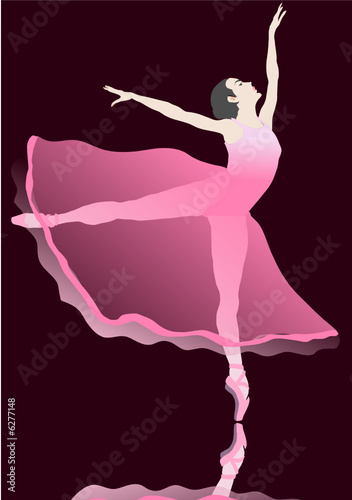 Vászonkép danseuse classique et reflet