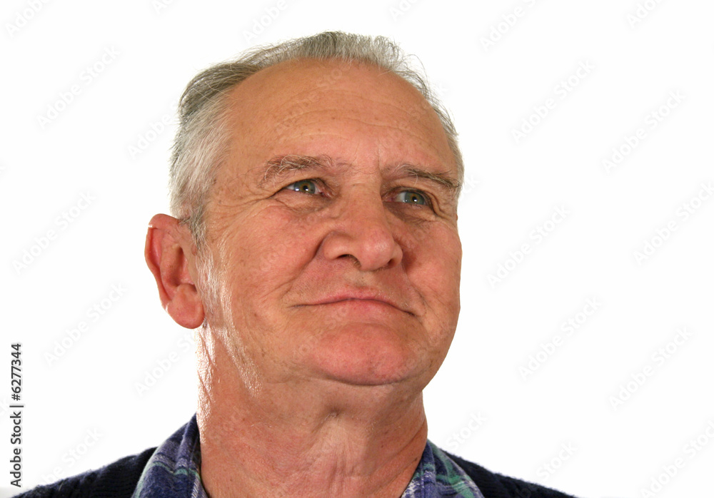 Obraz premium Mature senior man smiling looking camera right.