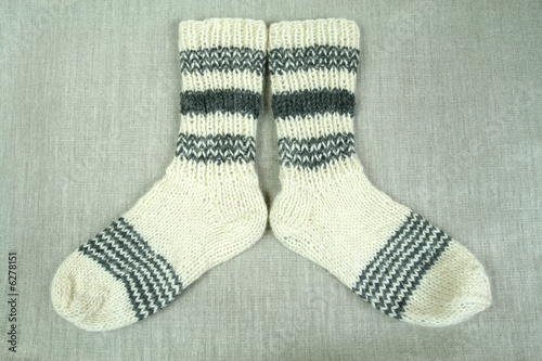 Woolen, traditional, warm socks made by Polish highlanders.