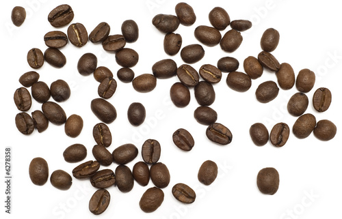 coffee beans isolated over white background