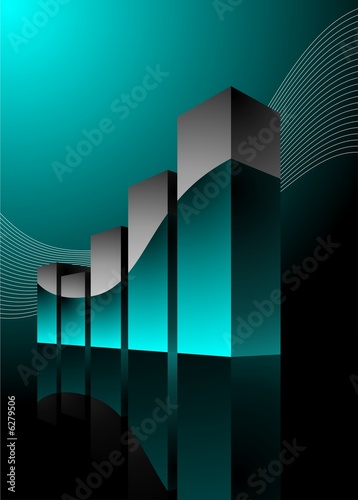 diagram illustration with wave on dark background