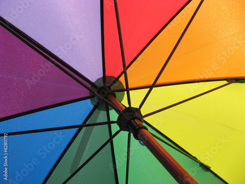 Rainbow-colored umbrella