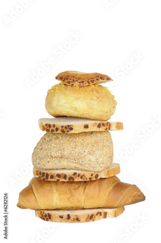 a stack of white bread variations