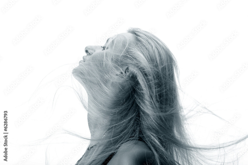 beautiful blond girl portret on white beautiful blond girl portret on white