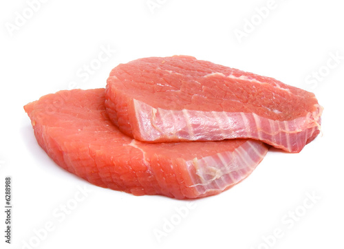 meat steak slice food isolated over white background