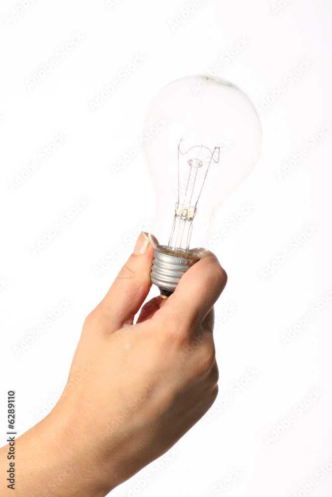 hand take bulb idea in fingers hand take bulb idea in fingers