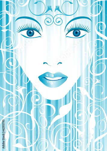 blue color vector file of glamor girl
