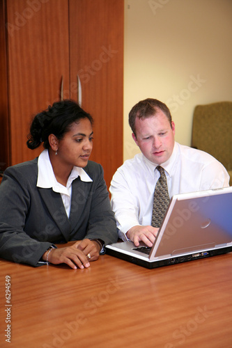 Businesswoman and Businessm...