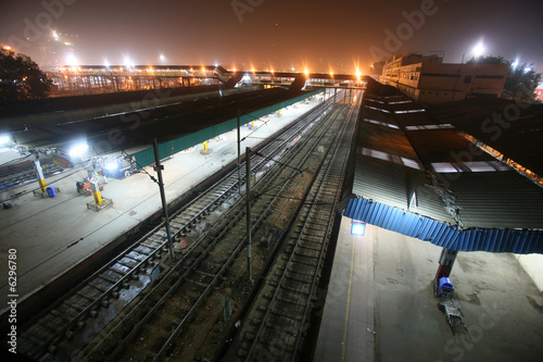 new delhi railway station at night  delhi  india