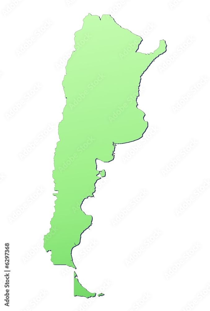 Argentina map filled with light green gradient Argentina map filled with light green gradient