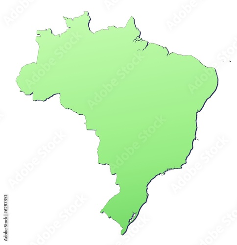 Brazil map filled with light green gradient