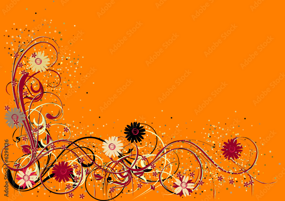 fond arabesques et fleurs