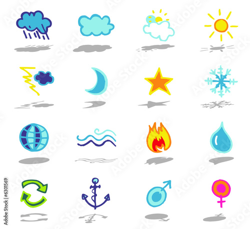 color icons - weather and nature