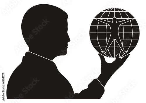 Hombre con planeta