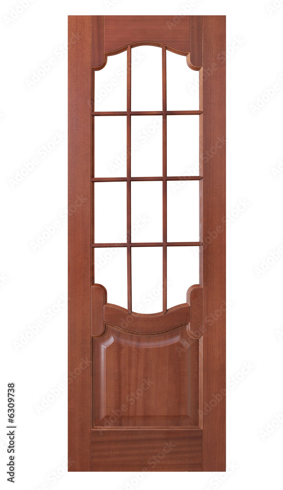 door with red wood isolated on white door with red wood isolated on white
