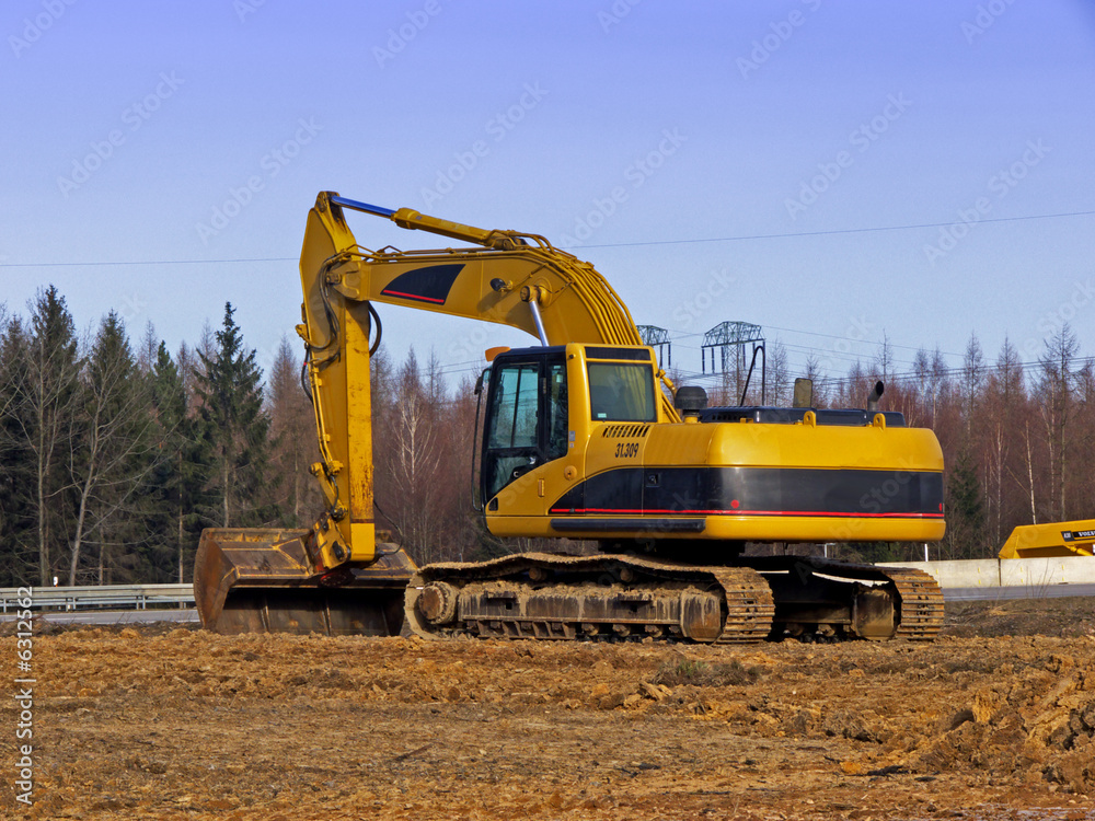 Bagger auf der Baustelle Bagger auf der Baustelle