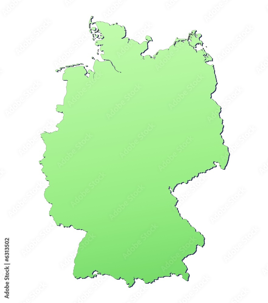 Germany map filled with light green gradient