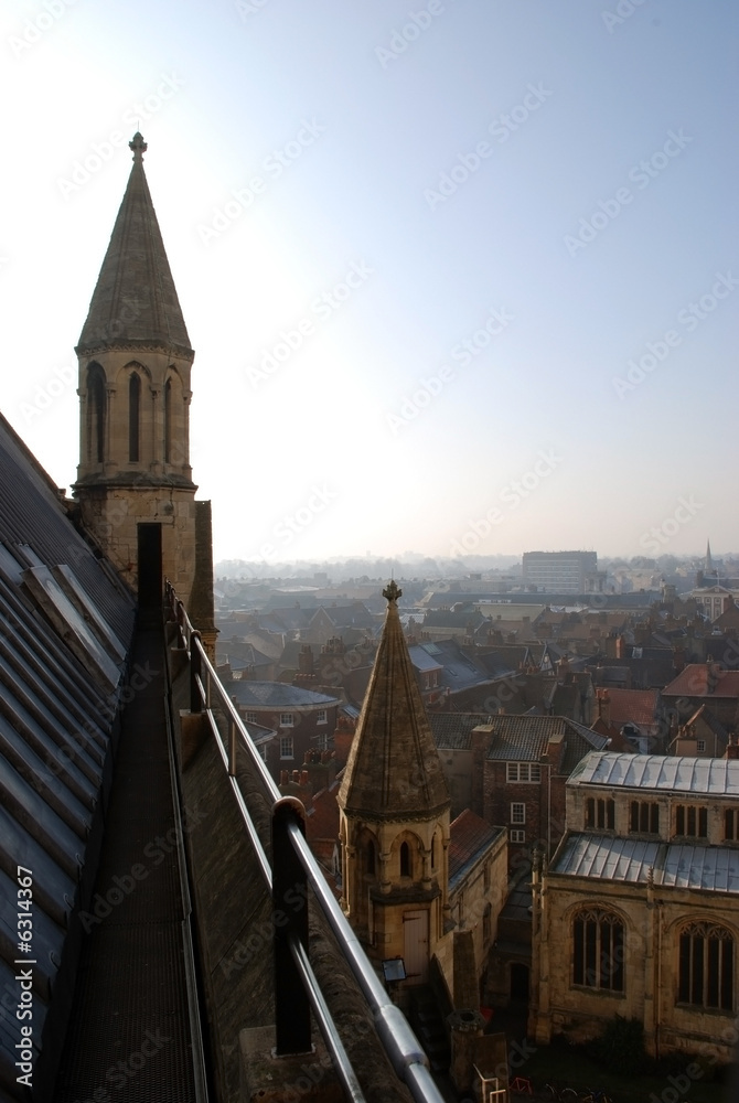 Looking out over the roof tops of york from the minster