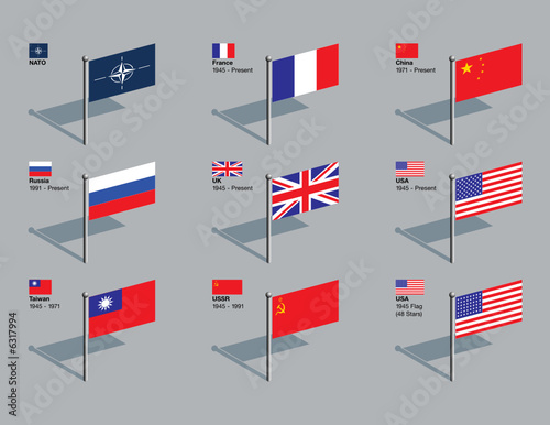 Flag Pins - NATO and UN Security Council
