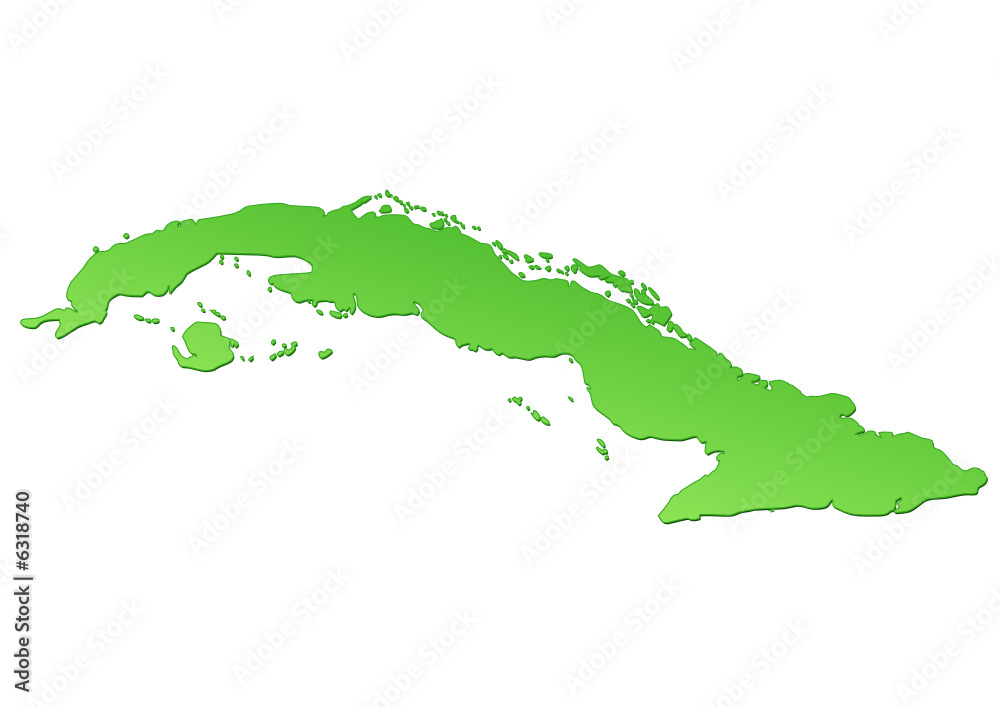 Carte de Cuba verte