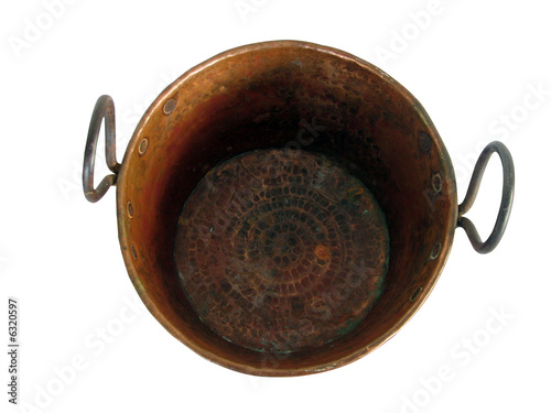 Copper bowl isolated on white