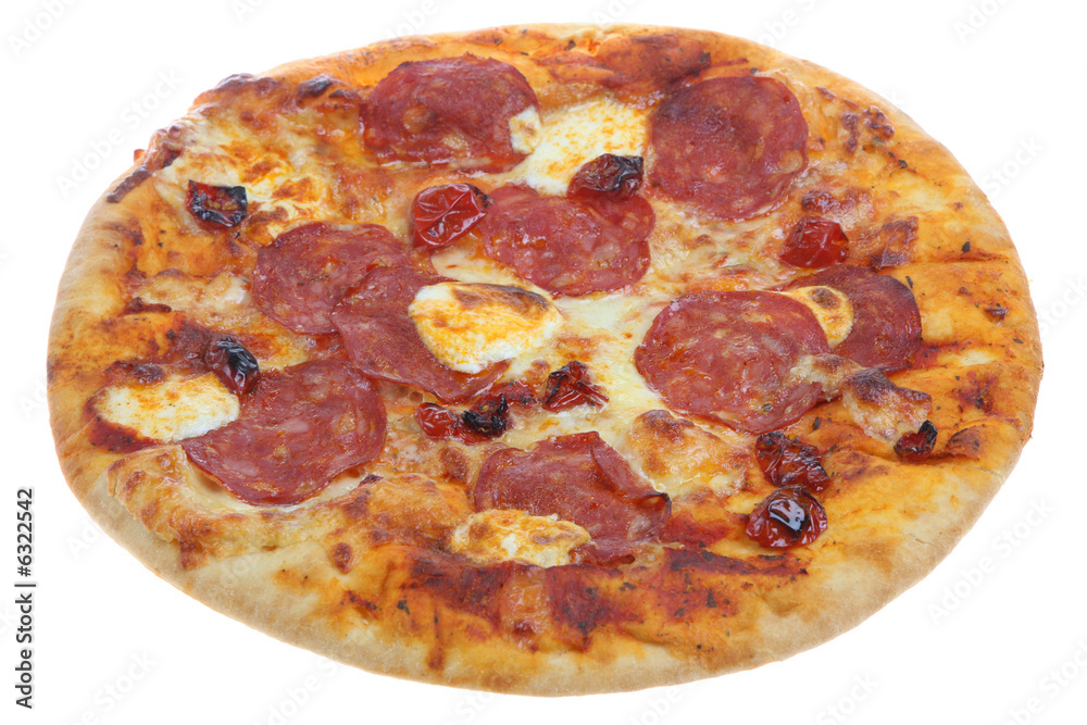 Tuscan Pizza with salami and mascapone cheese Tuscan Pizza with salami and mascapone cheese