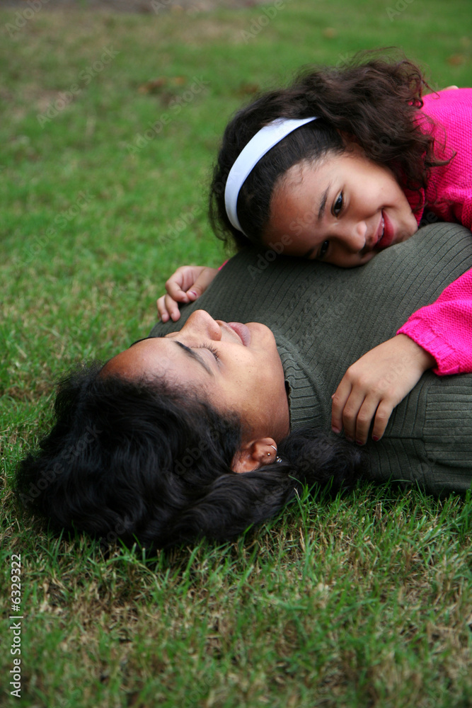 A mixed race mother and daughter A mixed race mother and daughter