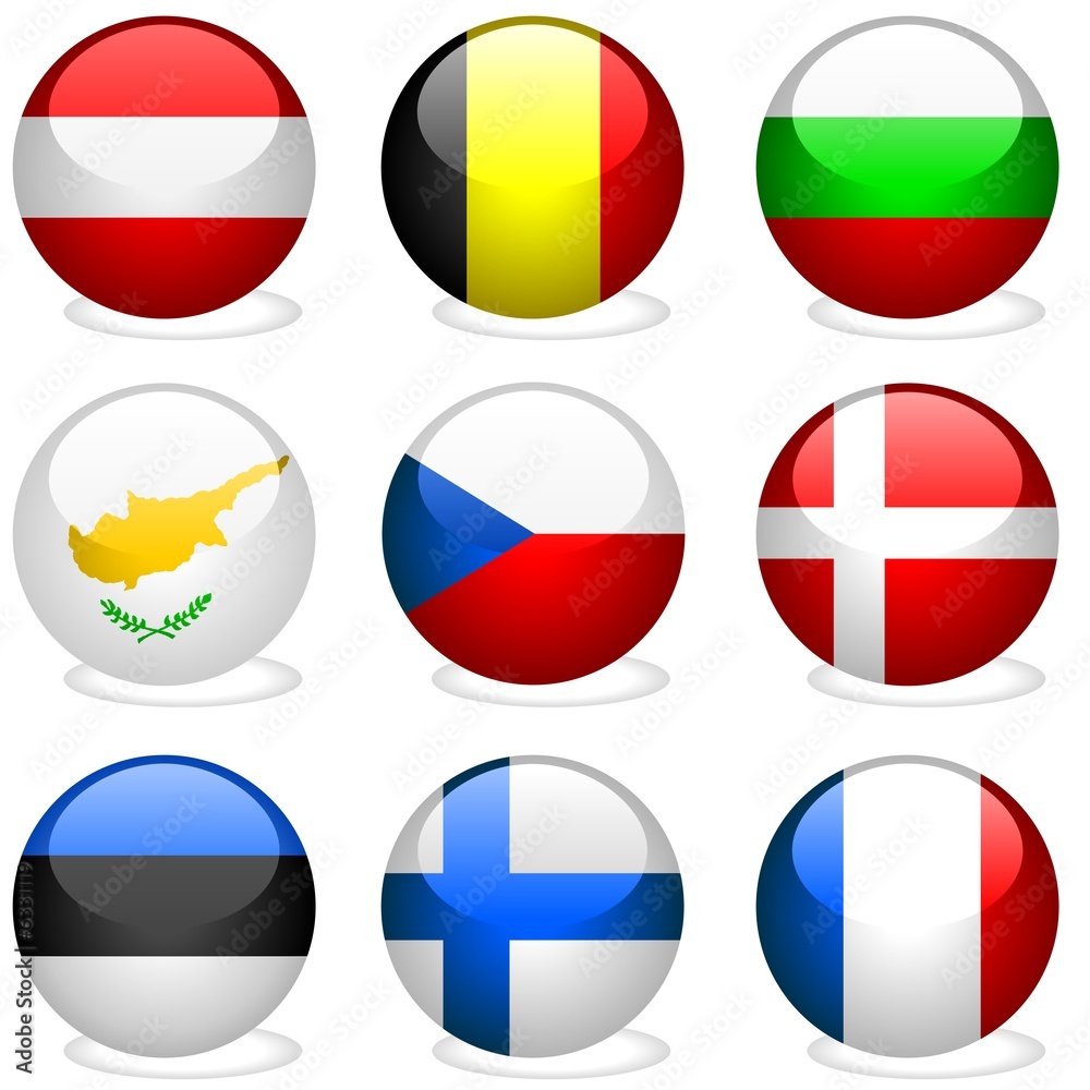 Europe Union Part 1 - detailed illustrations with glass effect