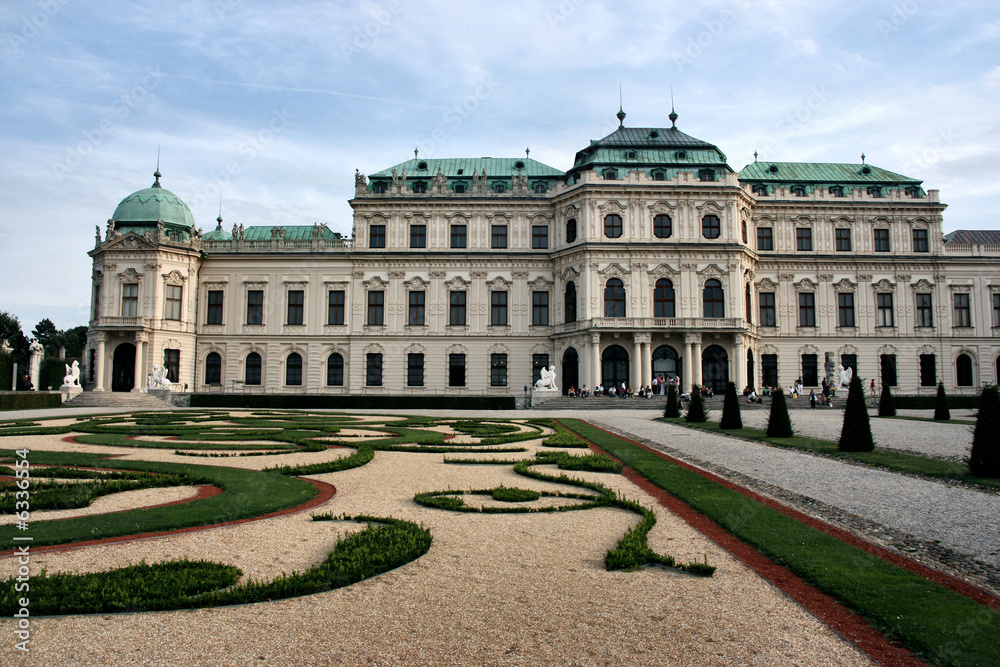 Belvedere castle in Vienna. Vintage landmark of Austria.