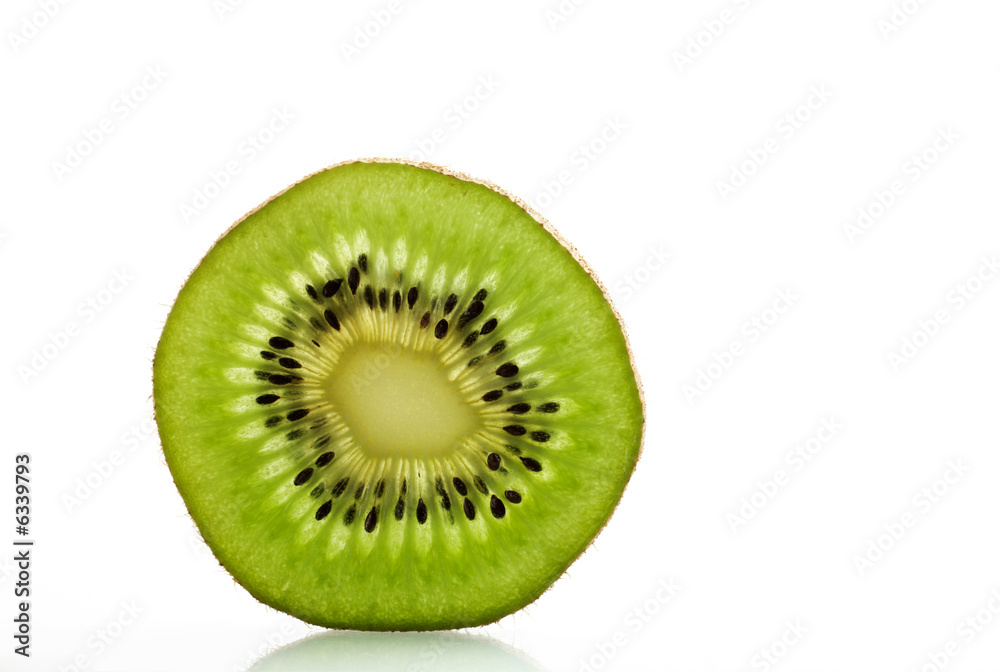Thin sliced Kiwi fruit with backlight Thin sliced Kiwi fruit with backlight