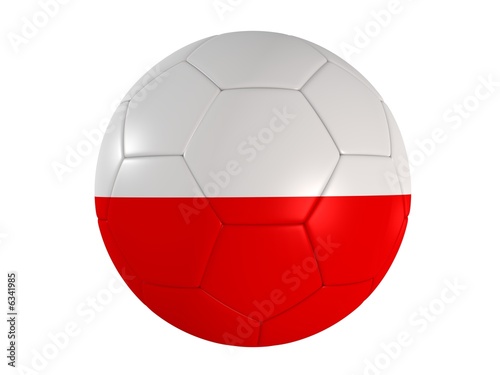 fu  ball mit polnischer flagge