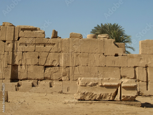 Ancient ruins in Karnak temple from Luxor