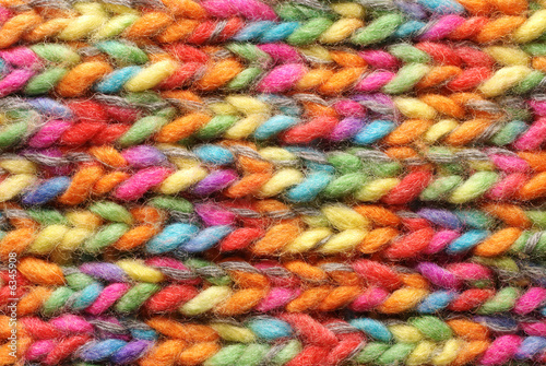 Colored wool in close up photo